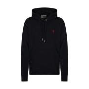 Ami Paris Hjärta Hoodie i Svart Black, Herr