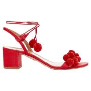 Aquazzura Pre-owned Pre-owned Raffia klackskor Red, Dam