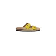 Claris Virot Gula majs sandaler med python och mässingsdetaljer Yellow...