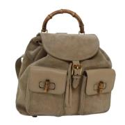 Gucci Vintage Pre-owned Mocka ryggsckar Beige, Dam