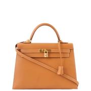 Hermès Vintage Pre-owned Canvas handvskor Yellow, Dam