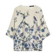 Max Mara Weekend Sidensblus med knappdetalj Blue, Dam