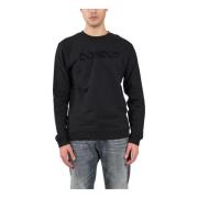 Dondup Bomullssweatshirt med flocked logo Black, Herr