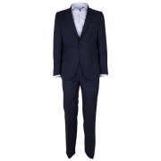 Made in Italia Blå Ull Virgin Suit Drop 7 Blue, Herr