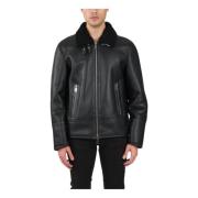 Dondup Shearling Skinnjacka med Dragkedja Black, Herr