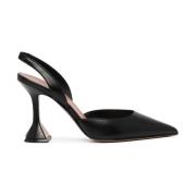 Amina Muaddi Svart klack slingback sandal Black, Dam