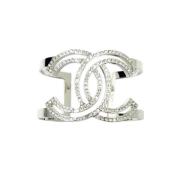 Chanel Vintage Pre-owned Tyg armband Gray, Dam