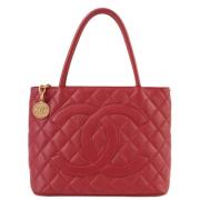 Chanel Vintage Pre-owned Tyg chanel-vskor Red, Dam