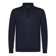 Kiton Blå långärmad polotröja Blue, Herr