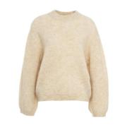 Second Female Beige Mohair Pullover Stickat Beige, Dam