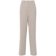 Theory Crepe Texture Straight Leg Pants Gray, Dam