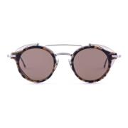 Thom Browne Runda Aviator Solglasögon - Mörkbrun Brown, Herr