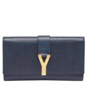 Yves Saint Laurent Vintage Pre-owned Laeder kuvertvskor Blue, Dam