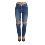 Dsquared2 Blå Ripped Denim Jeans Cool Girl Blue, Dam