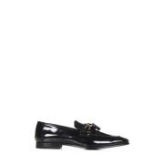 Tom Ford Svart Patent Loafer med Metall Horsebit Black, Herr