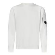 C.p. Company Vit Crew Neck Sweater Aw24 White, Herr