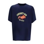 Carhartt Wip Snygg Grafisk T-shirt för Män Blue, Herr