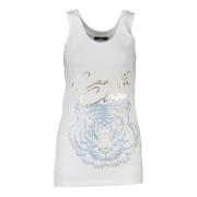 Cavalli Class Vit Tigertryck Tanktop White, Dam