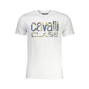 Cavalli Class Kortärmad T-shirt med Logo Print White, Herr