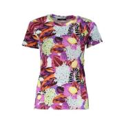 Cavalli Class Mönstrad T-shirt med bred halsringning Multicolor, Dam