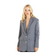 Alma EN Pena Blazer med broderade ärmar Gray, Dam