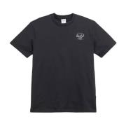 Herschel Svart Bomull Logo Tee Män Black, Herr