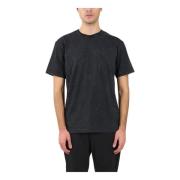 Mauro Grifoni Bomull T-shirt med använd effekt Black, Herr