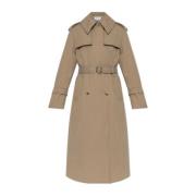 Alexander McQueen Vadderad trenchcoat med bälte Beige, Dam