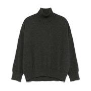 Loulou Studio Antracit Melange Turtleneck Sweater Gray, Dam