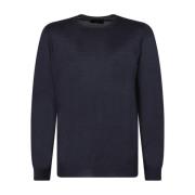 Gran Sasso Mörkblå Crew Neck Sweater Blue, Herr