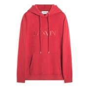 Lanvin Broderad Röd Hoodie Tröja Red, Herr