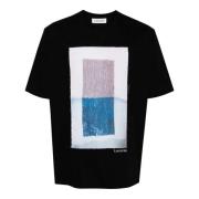 Lanvin Svart bomull T-shirt med Arkivtryck Black, Herr