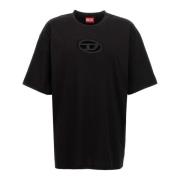 Diesel Svart T-Boxt-OD Bomull T-shirt med Oval Logo Plaque Black, Herr