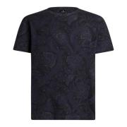 Etro Blå Blommig Paisley Print T-shirt Blue, Herr