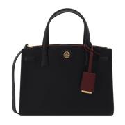 Tory Burch Läderhandväska med metallisk detalj Black, Dam