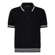 Balmain Svart T-shirt med Labyrint Monogram Black, Herr