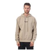 Disclaimer Hoodie med Maxi Logo Print Beige, Herr