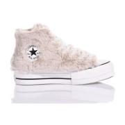 Converse Anpassade Beige Plattform Damsneakers Beige, Dam