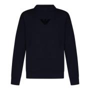 Emporio Armani Navy Blue Crewneck Sweater Aw24 Blue, Herr