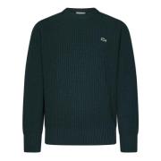 Lacoste Grön Ull Rundhals Tröja Aw24 Green, Herr