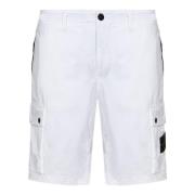 Stone Island Vita Bomullsshorts för Män White, Herr