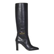 Tom Ford Svarta ankelboots med guldig detalj Black, Dam