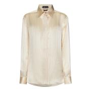 Tom Ford Randig Beige Skjorta Aw24 Beige, Dam