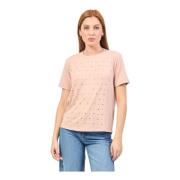 Jijil Rosa T-shirt med framtillämpningar Pink, Dam