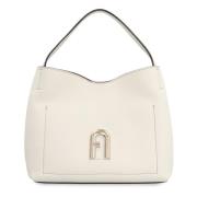 Furla Läder axelväska med tryckknappstängning White, Dam