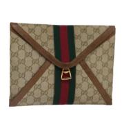 Gucci Vintage Pre-owned Canvas kuvertvskor Beige, Dam