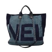 Chanel Vintage Pre-owned Canvas chanel-vskor Blue, Dam