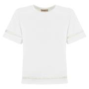 Twinset Broderad bomull T-shirt och Polo White, Dam