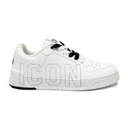 Icon Denim Vit Sneaker med Maxi Logo Bokstäver White, Herr