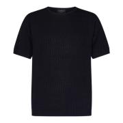 Emporio Armani Blå Crewneck Tröja Två-Ton Aw24 Blue, Herr